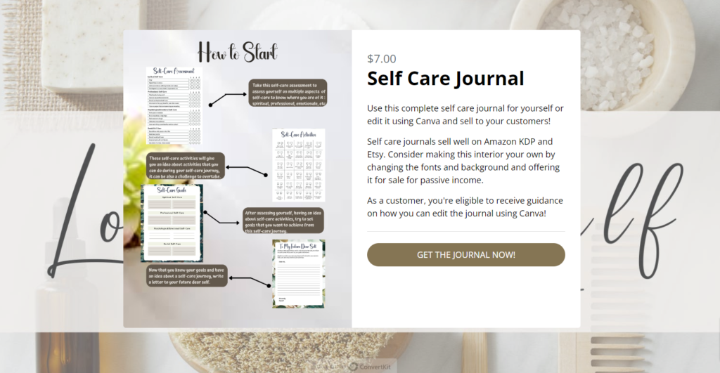 PLR self care journal
